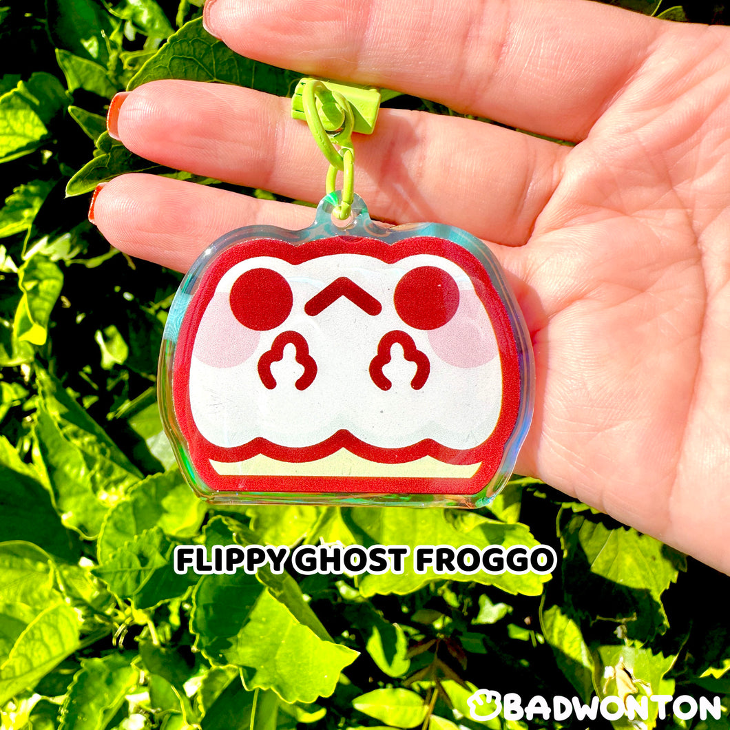 Ghost Froggo Rainbow Acrylic Keychain