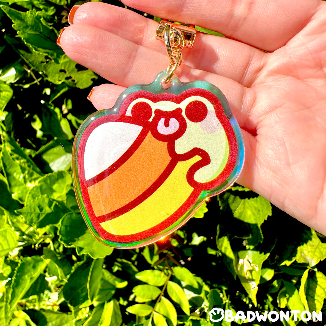 Candy Corn Froggo Rainbow Acrylic Keychain