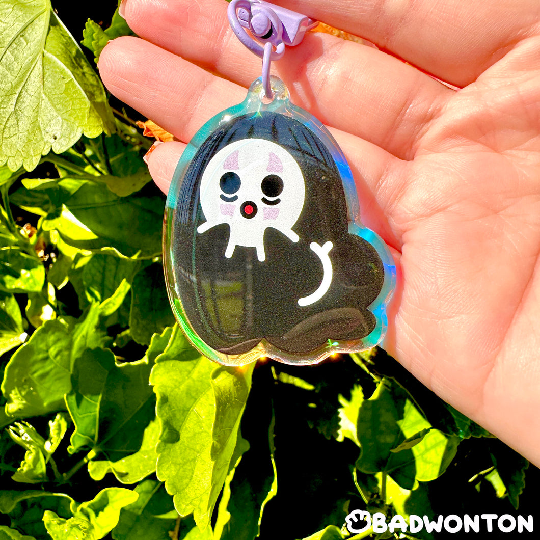 No Face With Cake Rainbow Acrylic Keychain