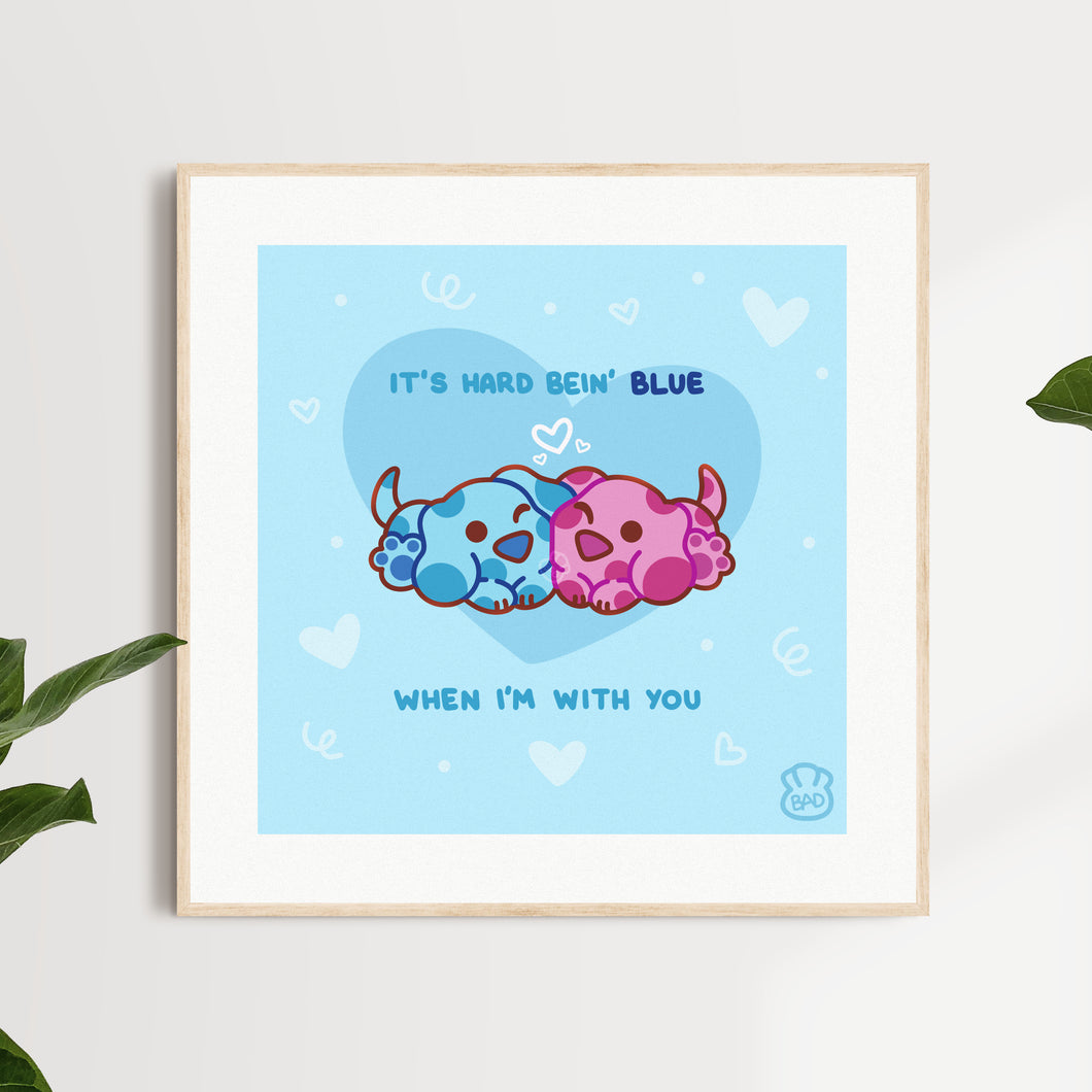 Blue and Magenta Art Print