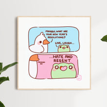 Load image into Gallery viewer, Live Laugh HATE RESENT Comic Art Print
