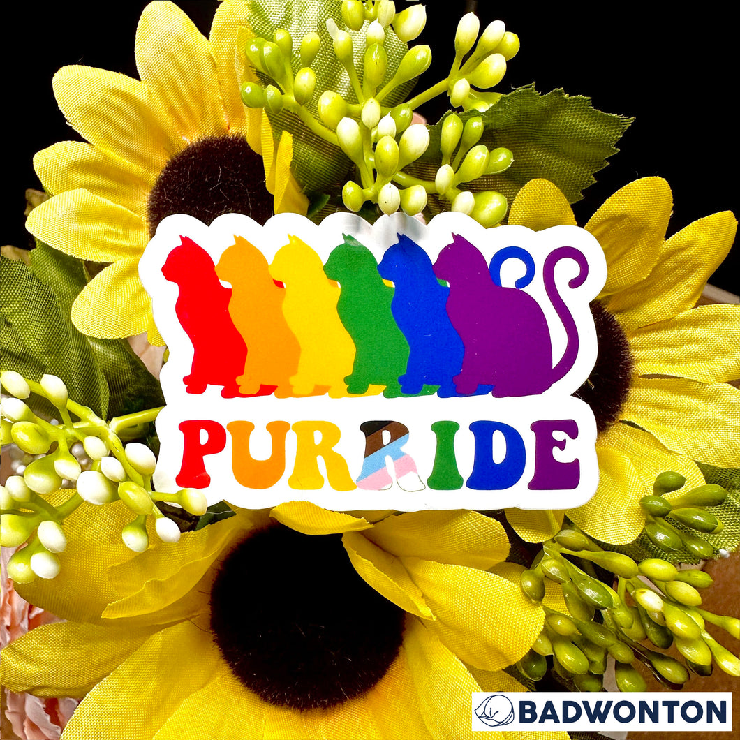 Purride Cat LGBT Pride Sticker